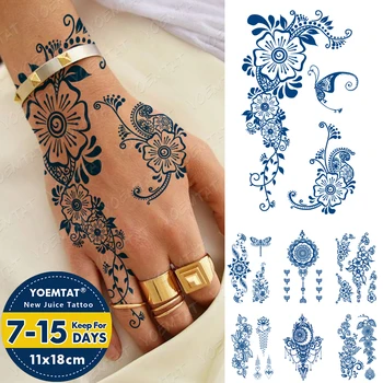 Мастило На Булката Индийска Къна Ръчно Рисувани Трайна Водоустойчива Временна Татуировка Стикер На Жените И Мъжете Ръка Талията На Гърдите Боди Арт Фалшиви Татуировки